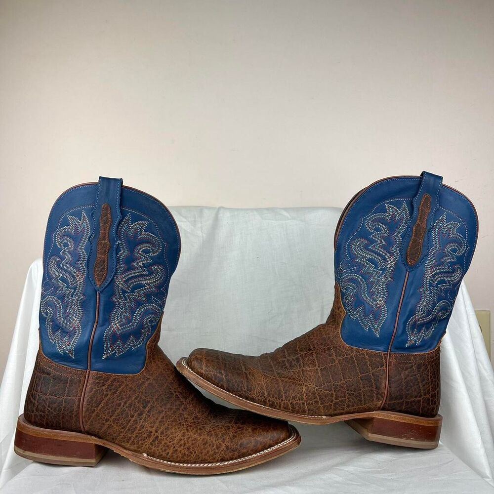 Tony Lama Men's Jinglebob Cognac Square Toe Western Boots TL3020 Size 11.5 D